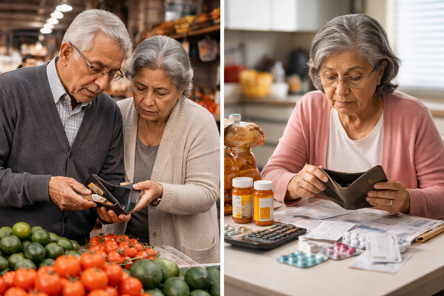 Adultos mayores en México enfrentan pensiones bajas y aumento en precios de alimentos y medicamentos